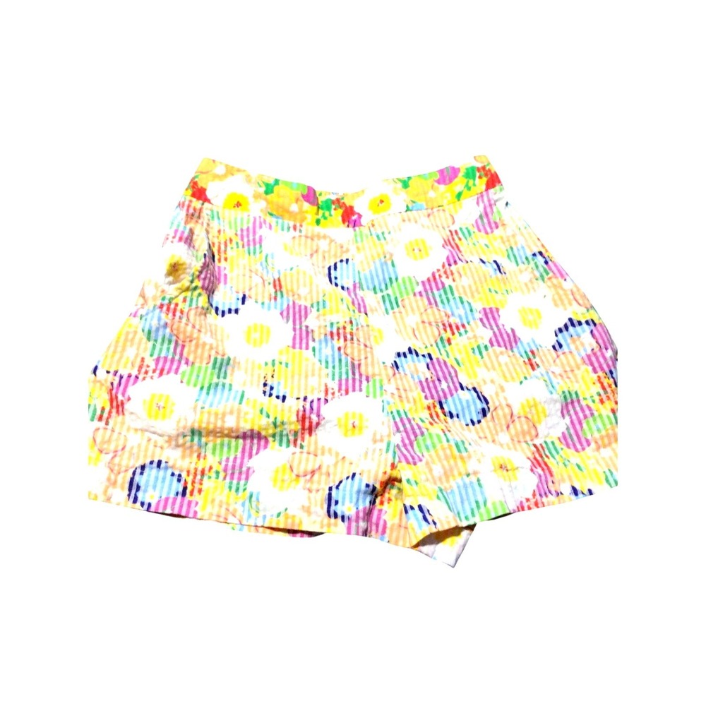 Urban Outfitters Seersucker Floral High Waist‎ Shorts Multicolor Striped Size P